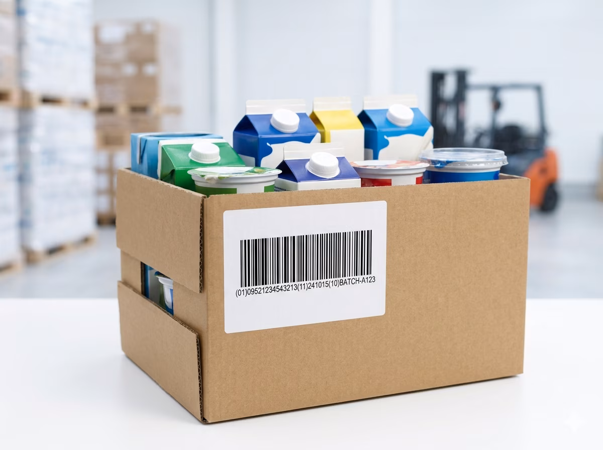 GS1 DataBar Expanded barcode on a promotional label encoding GTIN and promotional offer identifiers