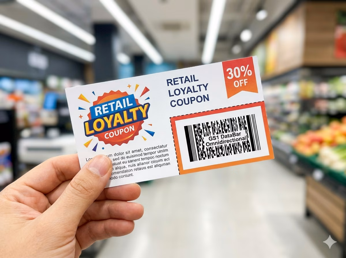 GS1 DataBar Omnidirectional barcode on a small retail consumer product label