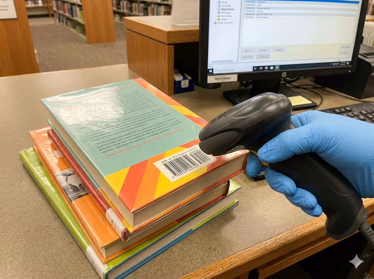 Código de barras ISBN utilizado para la catalogación de libros de biblioteca y la gestión de circulación