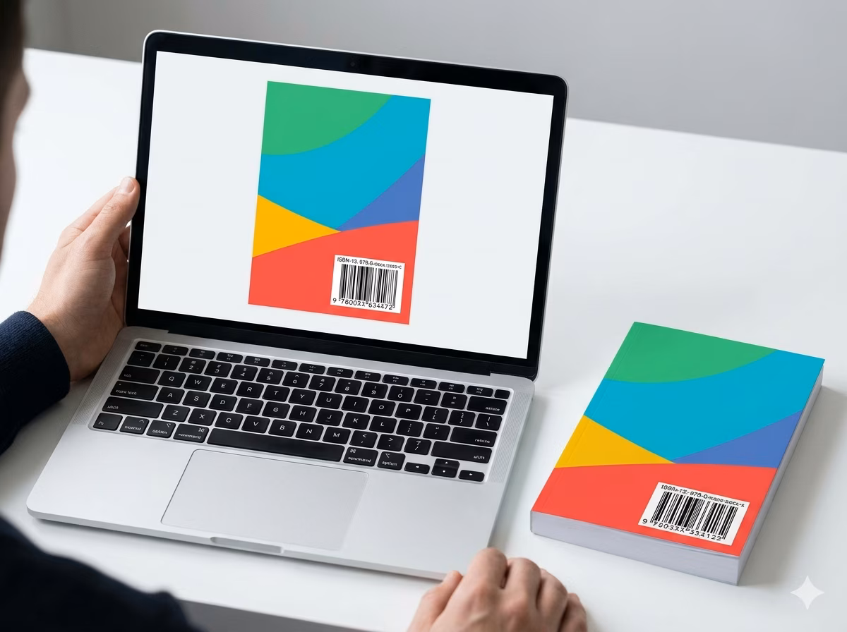 Código de barras ISBN para una cubierta de libro autopublicado de impresión bajo demanda