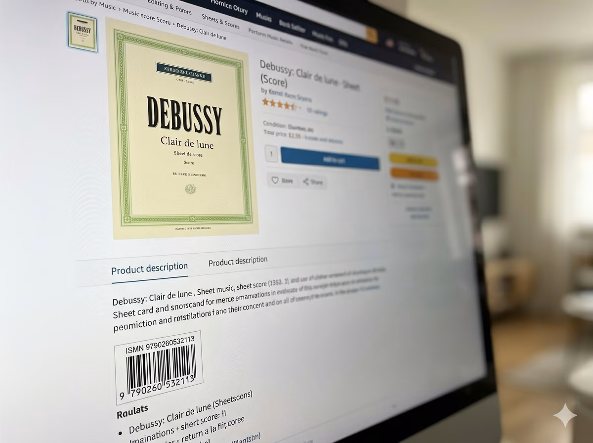 ISMN barcode used for online music retail catalog product listings