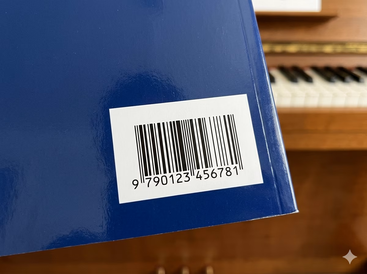 ISMN barcode on the back cover of a printed sheet music publication